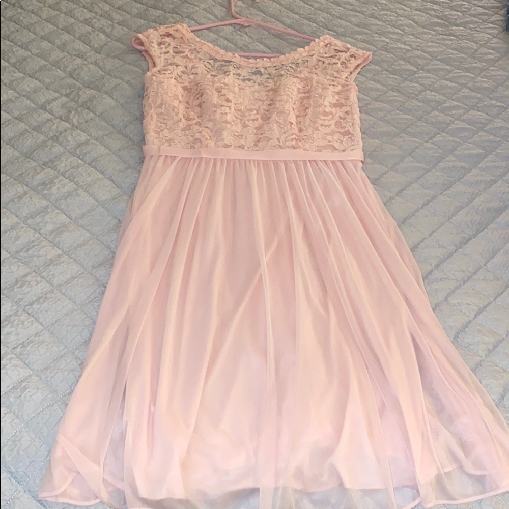 Women’s David’s bridal pink lace dress